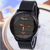 Analog Silicone Leather Watch Men