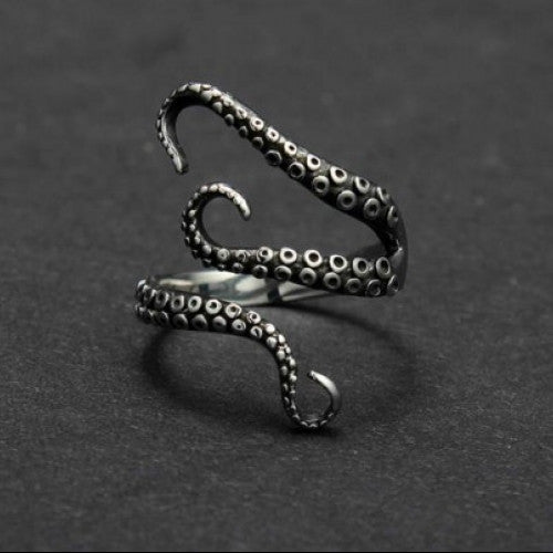 Titanium Steel Gothic Octopus Finger Ring