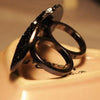 Rhinestone Charm Alloy Bat Double Finger Ring