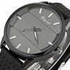 Analog Silicone Leather Watch Men