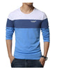 Striped Patchwork Long Sleeve T-Shirt Men