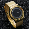 Turntable Wrist Watch Golden Steel