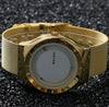 Turntable Wrist Watch Golden Steel